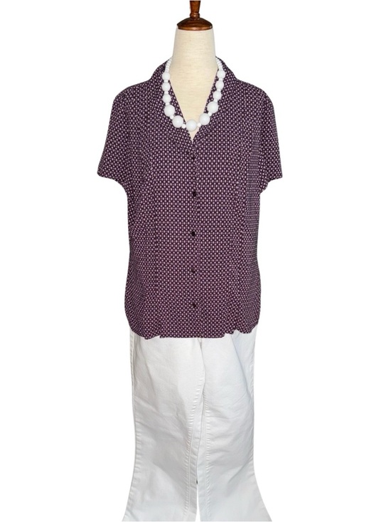 Tops - Retro Burgundy Print Blouse Picniccore
Rockabilly Top‎